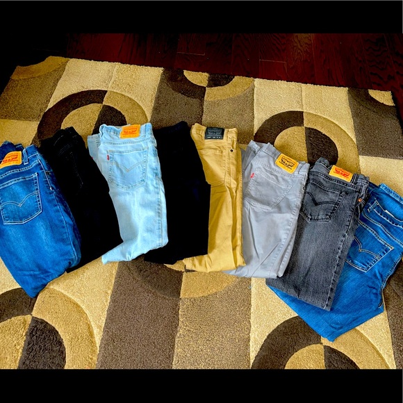Boys Size 18 Levi Jeans (8 being sold together) - Picture 1 of 16